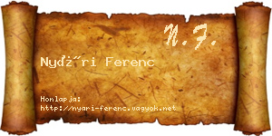 Nyári Ferenc névjegykártya